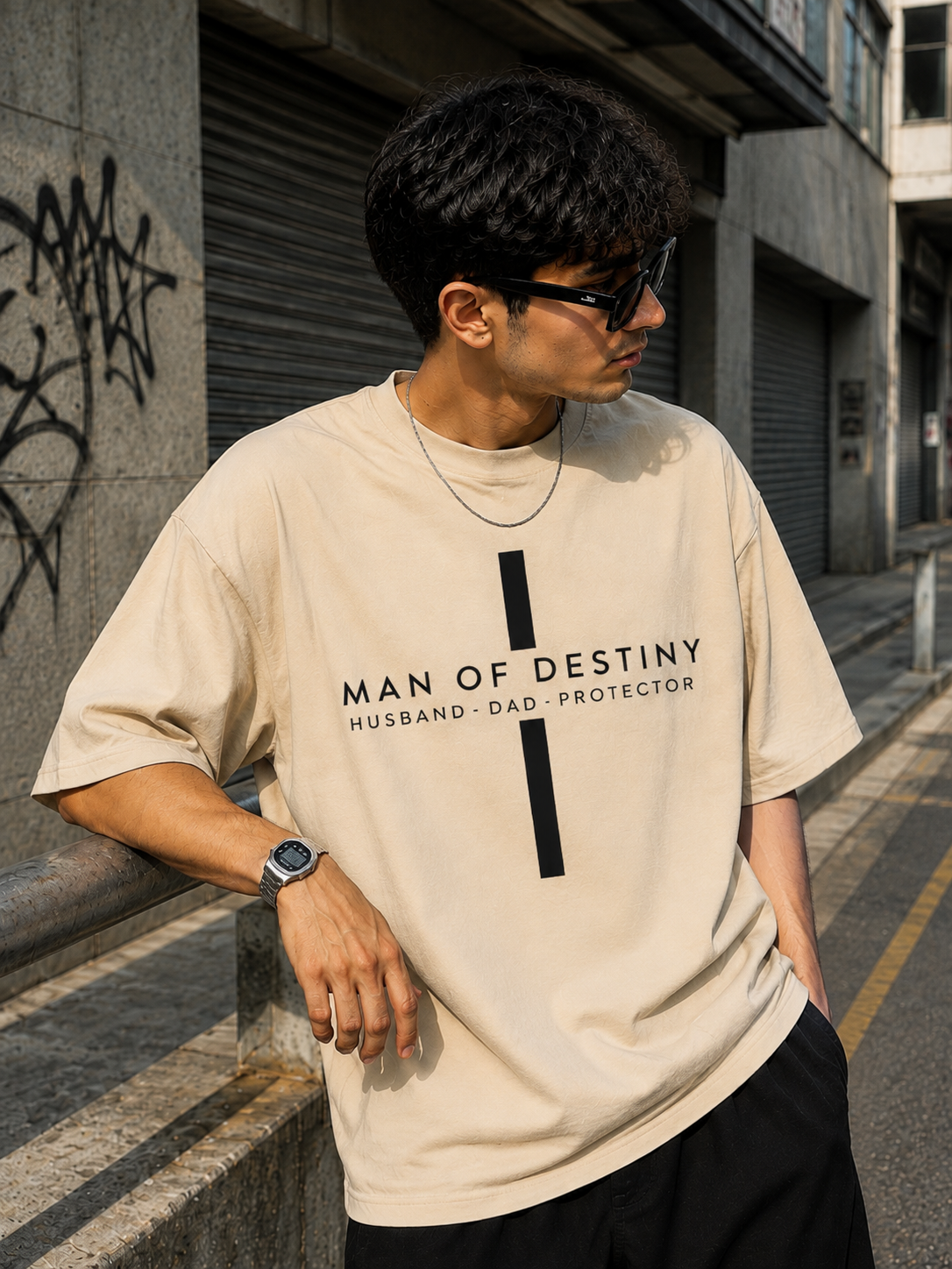 Man Of Destiny | Oversized Drop Shoulder T-Shirt | Dripen Wears