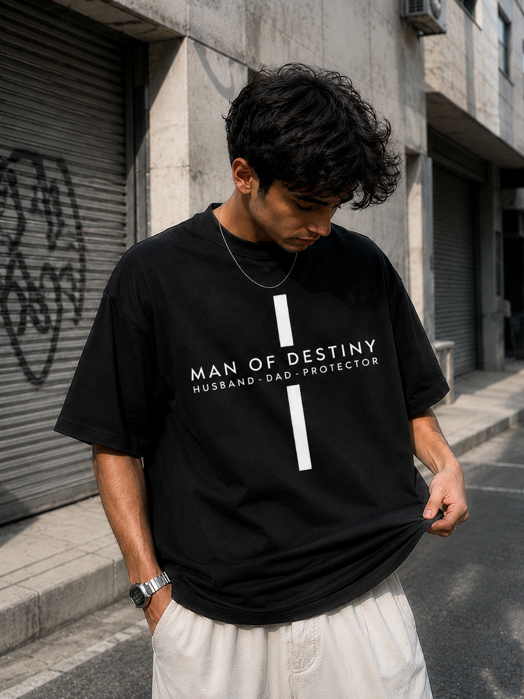 Man Of Destiny | Oversized Drop Shoulder T-Shirt | Dripen Wears