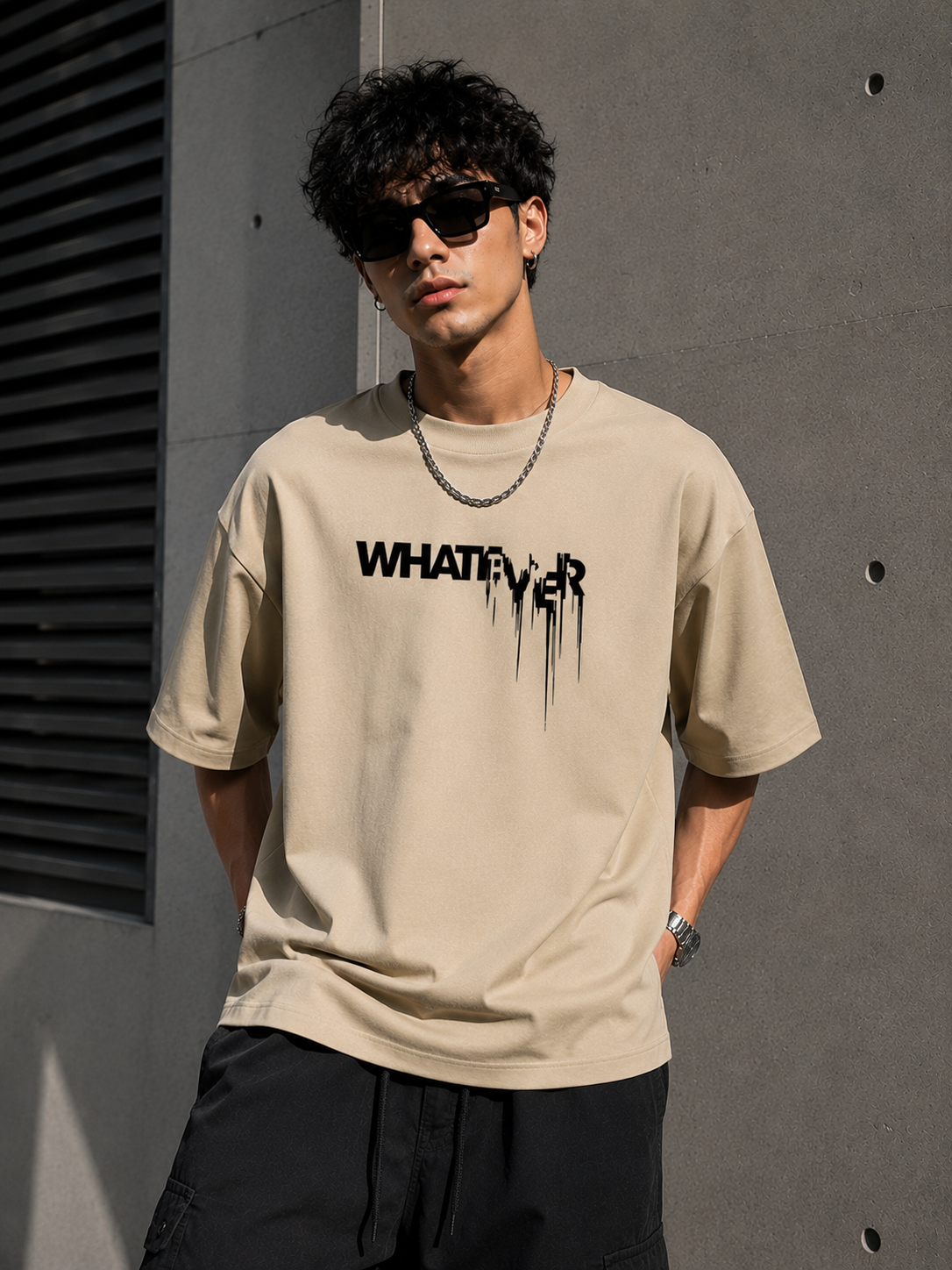 WHATEVER | Oversized Drop Shoulder T-Shirt | Dripen Wears