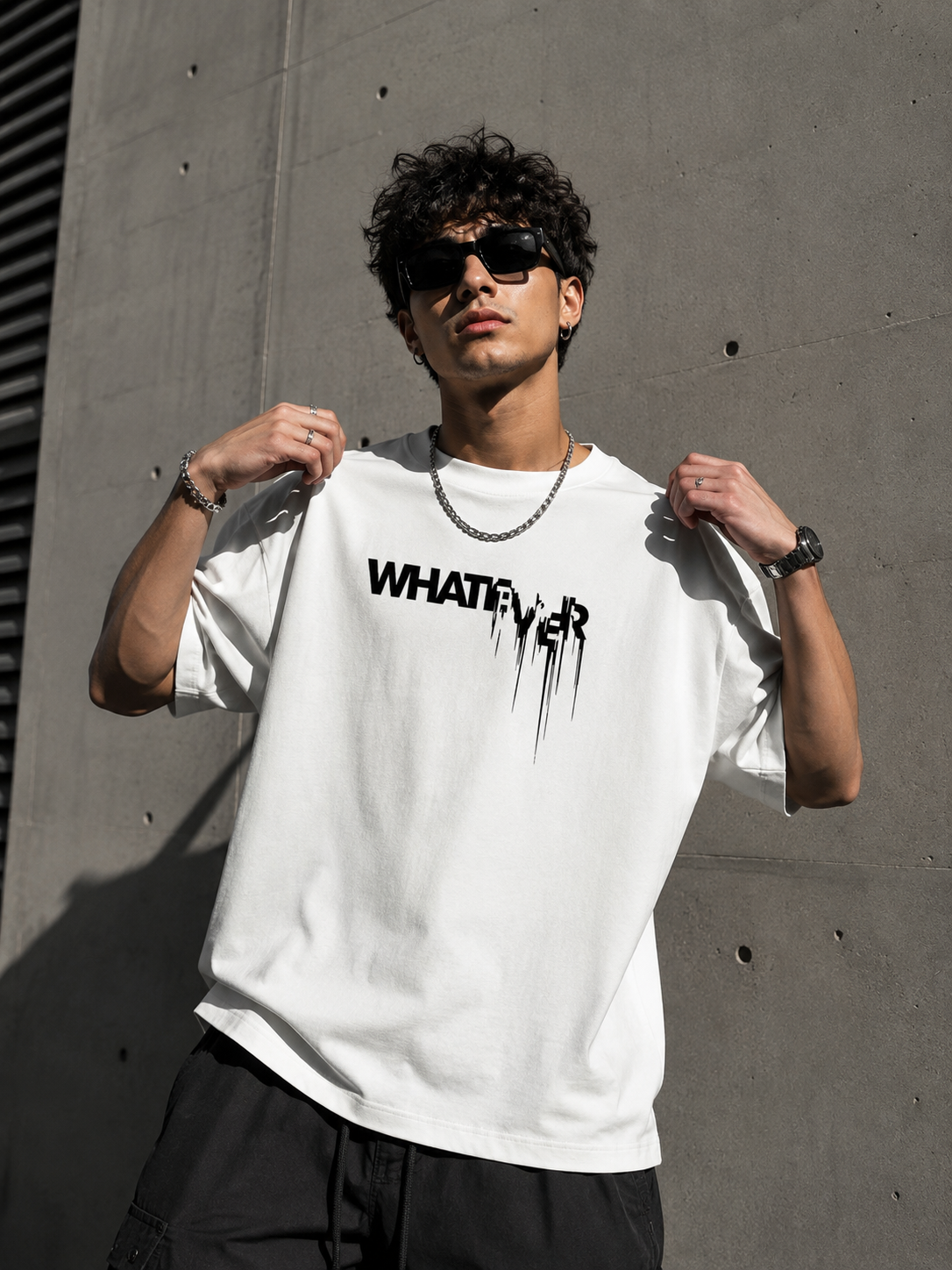 WHATEVER | Oversized Drop Shoulder T-Shirt | Dripen Wears