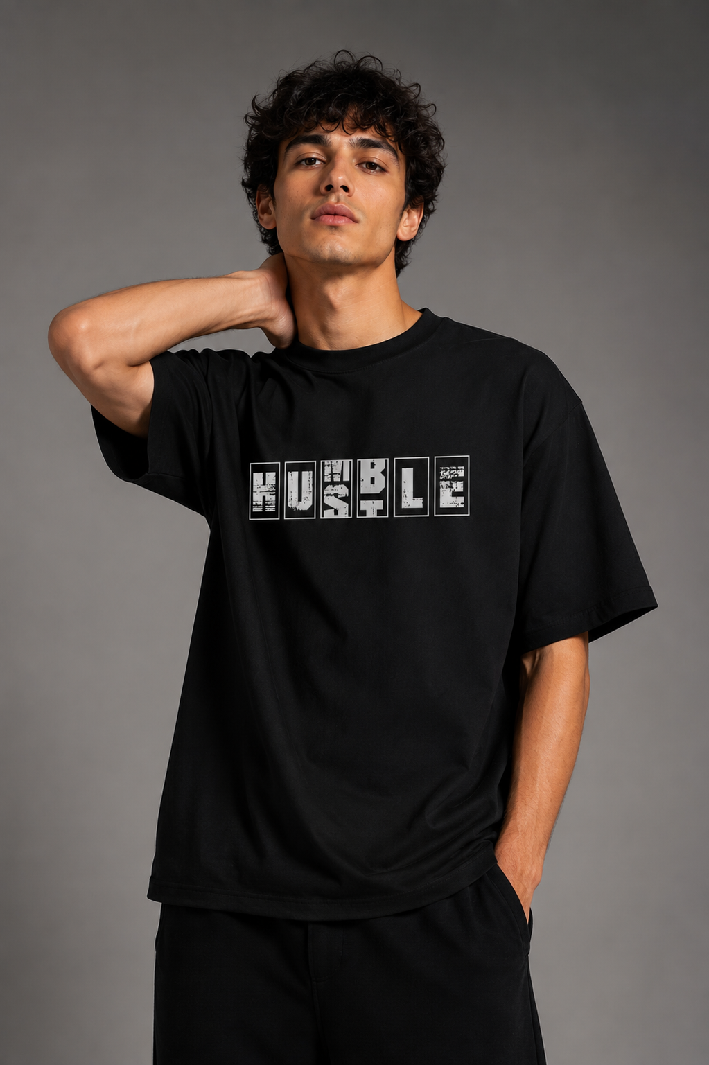 Hustle | Oversized Drop Shoulder T-Shirt | Dripen Wears