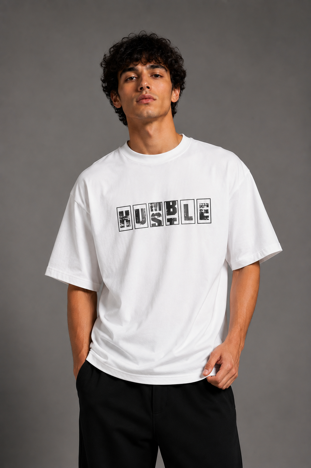 Hustle | Oversized Drop Shoulder T-Shirt | Dripen Wears