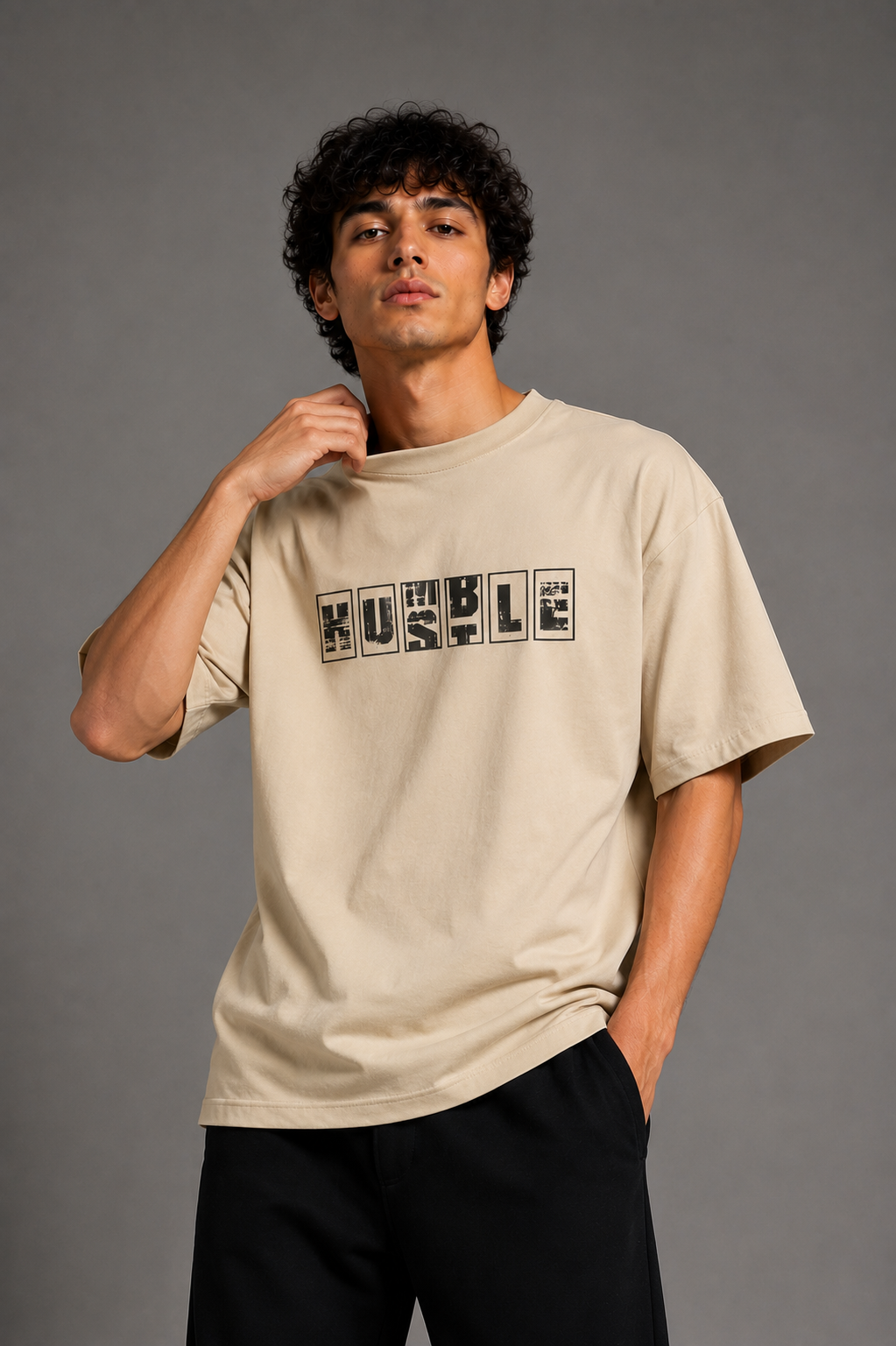Hustle | Oversized Drop Shoulder T-Shirt | Dripen Wears