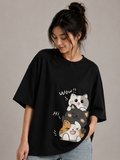 Purr Stack | Oversized Drop Shoulder T-Shirt | Dripen Wears