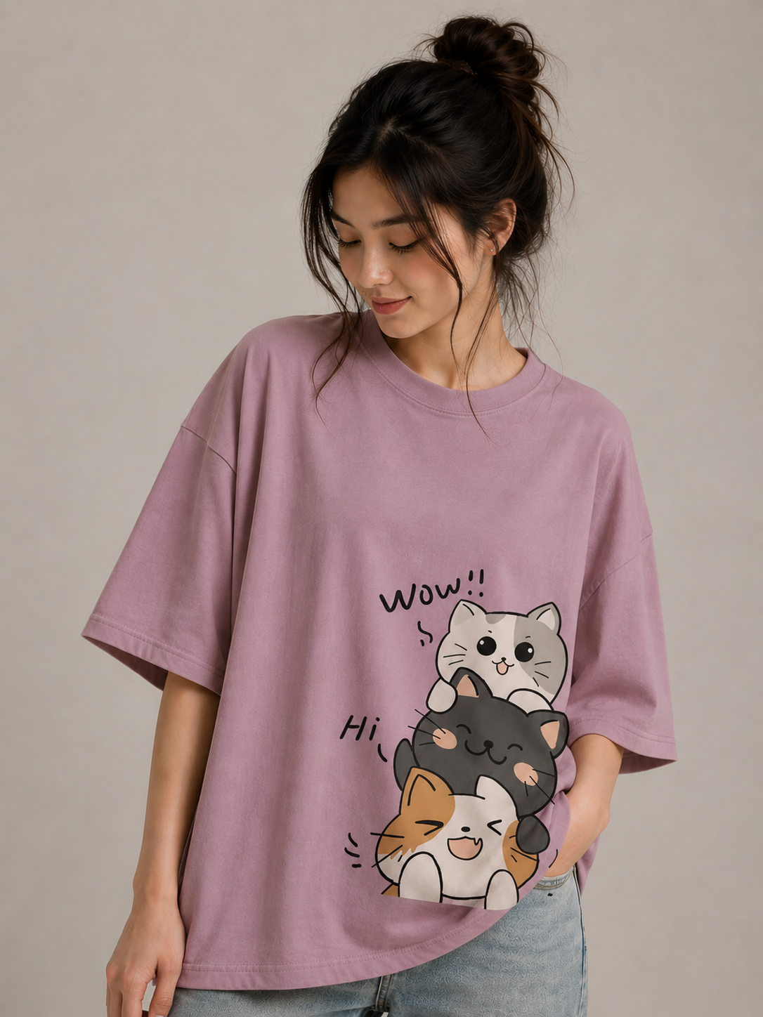 Purr Stack | Oversized Drop Shoulder T-Shirt | Dripen Wears