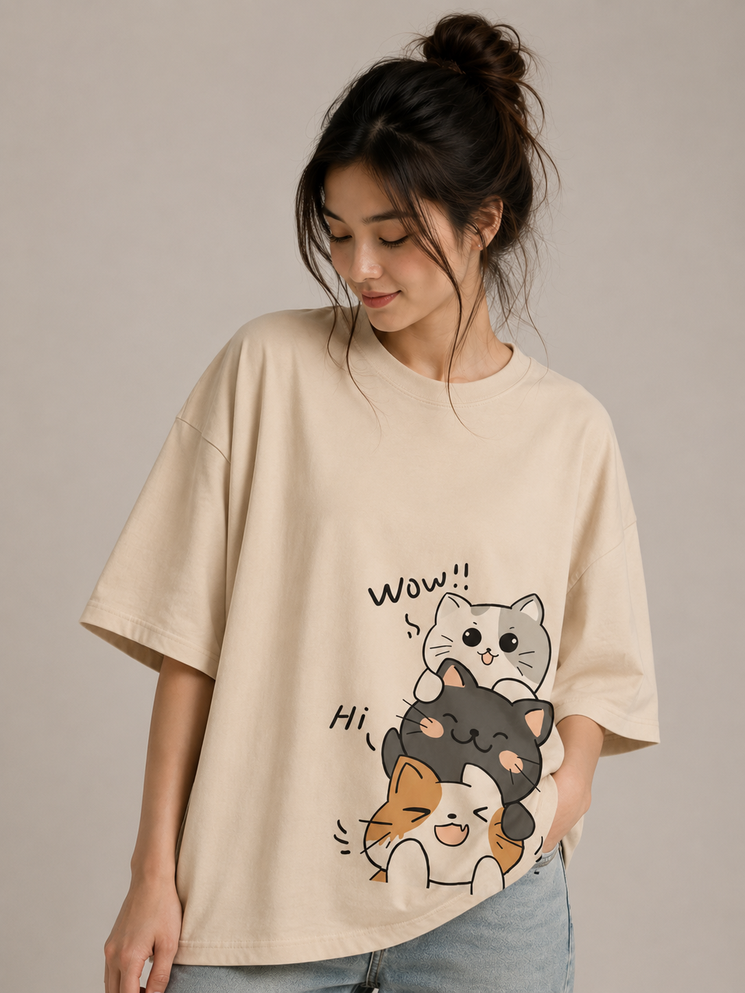 Purr Stack | Oversized Drop Shoulder T-Shirt | Dripen Wears