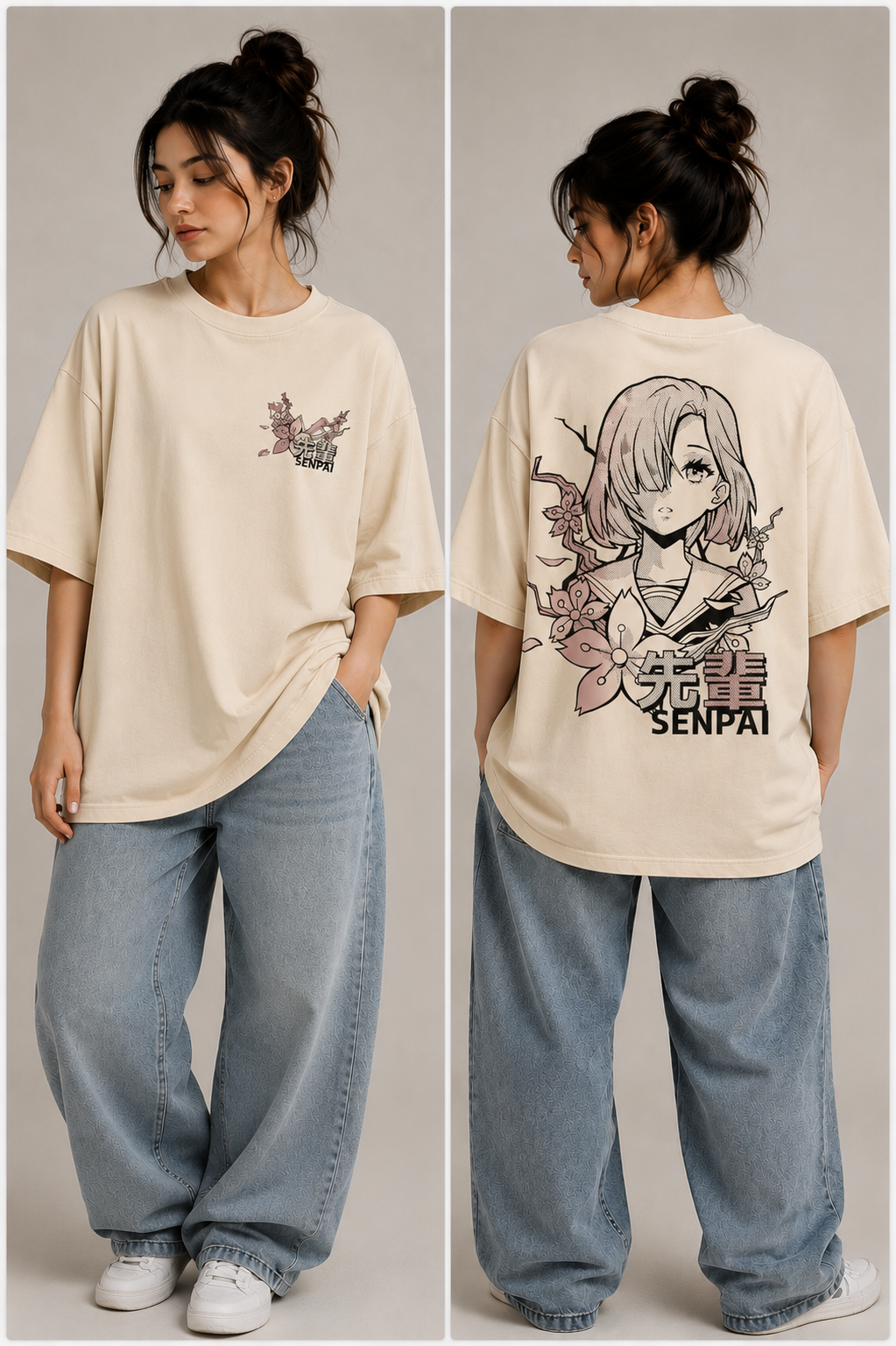 Sakura Senpai | Oversized Drop Shoulder T-Shirt | Dripen Wears