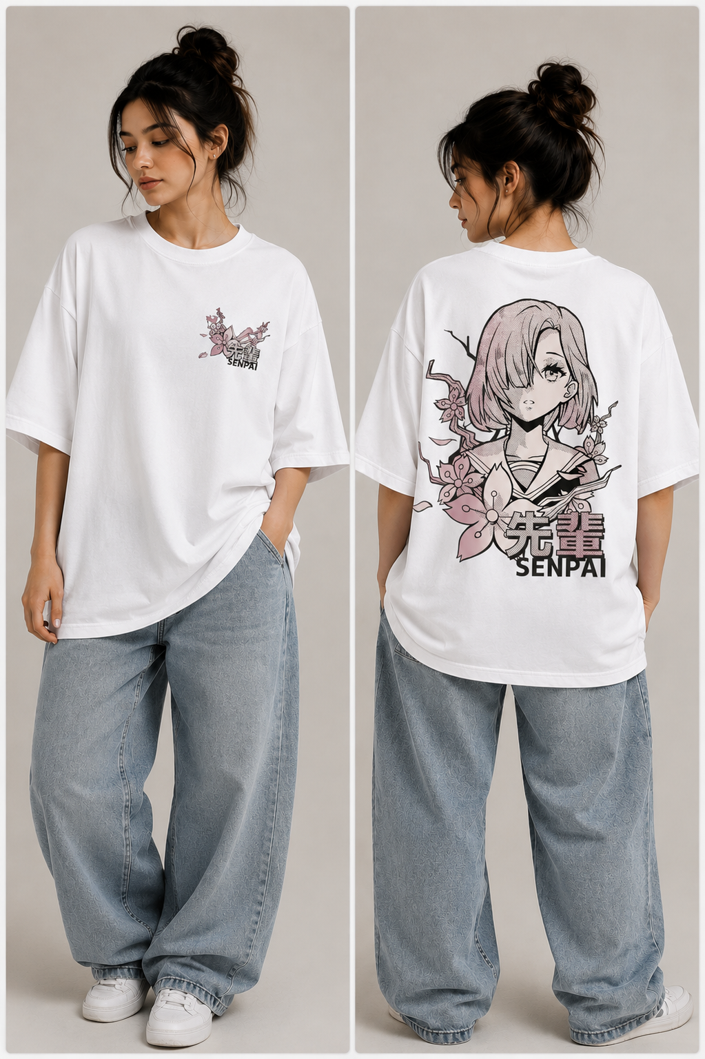 Sakura Senpai | Oversized Drop Shoulder T-Shirt | Dripen Wears