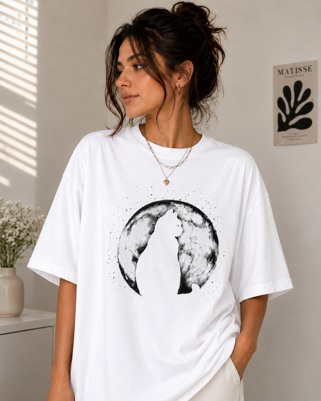 Moonlit Whisper | Oversized Drop Shoulder T-Shirt | Dripen Wears