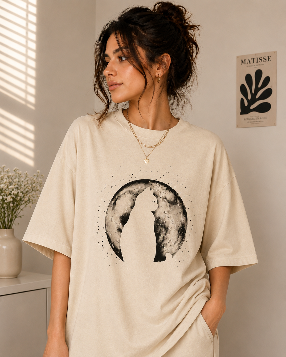 Moonlit Whisper | Oversized Drop Shoulder T-Shirt | Dripen Wears