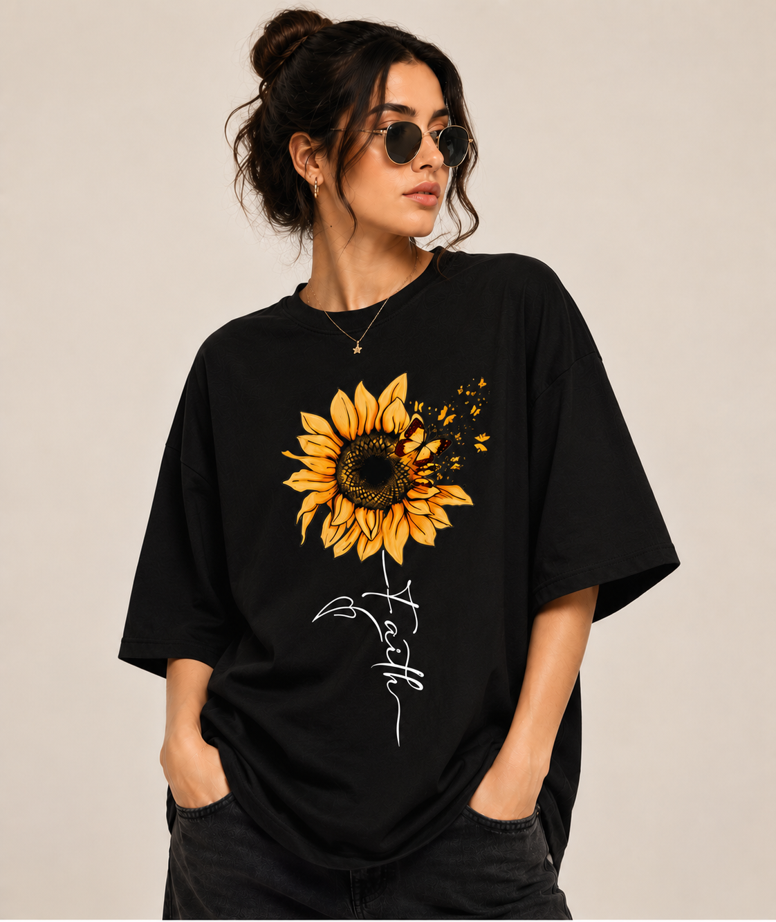 Bloom in Faith | Oversized Drop Shoulder T-Shirt | Dripen Wears