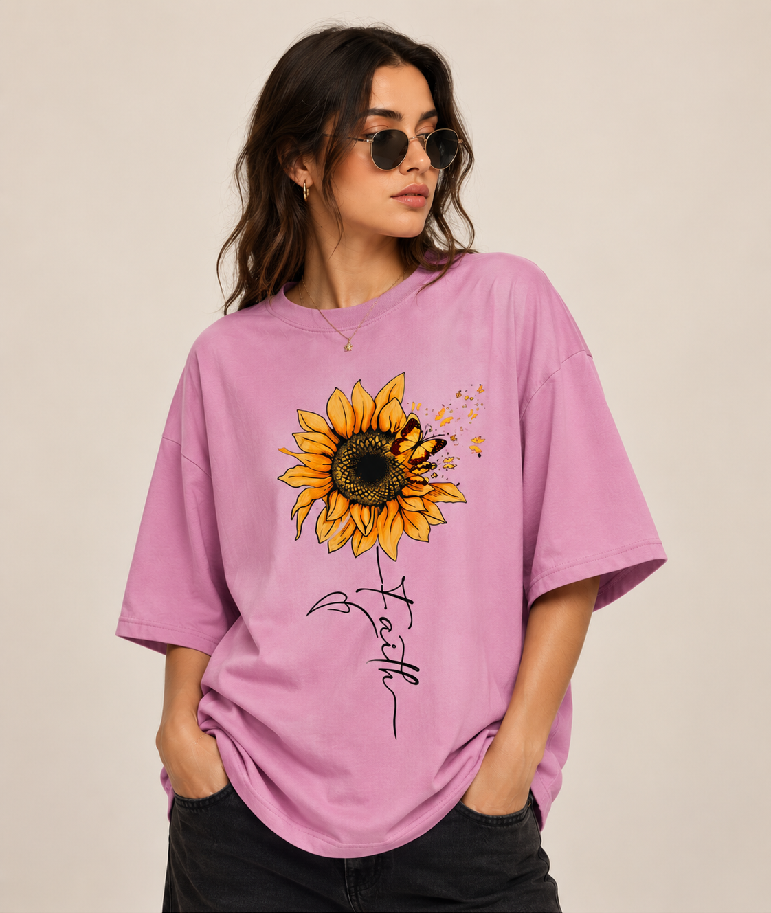 Bloom in Faith | Oversized Drop Shoulder T-Shirt | Dripen Wears