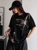 Midnight Butterfly | Oversized Drop Shoulder T-Shirt | Dripen Wears