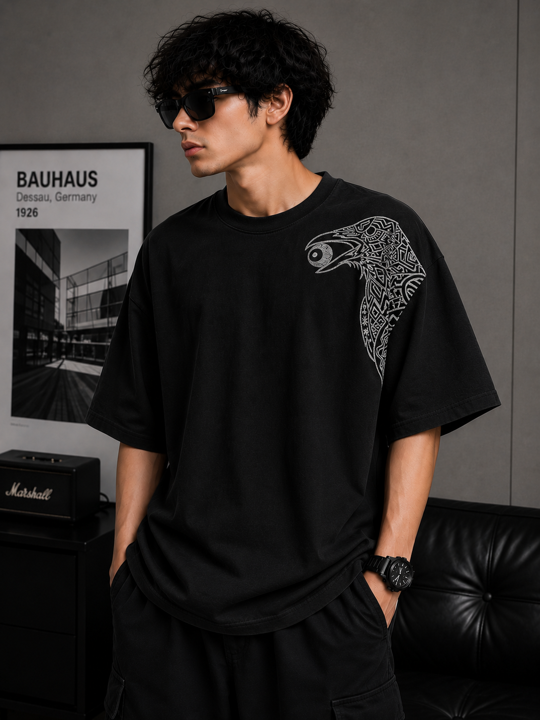 Raven Eye | Oversized Drop Shoulder T-Shirt | Dripen Wears