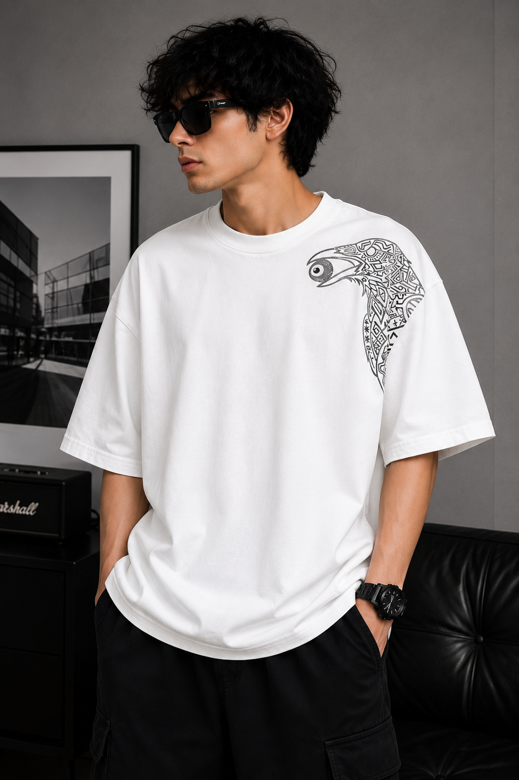 Raven Eye | Oversized Drop Shoulder T-Shirt | Dripen Wears