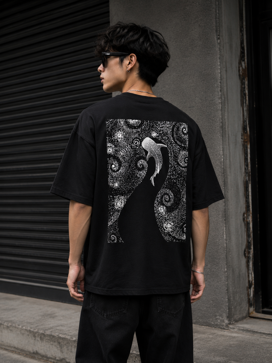 Dark Wave | Oversized Drop Shoulder T-Shirt | Dripen Wears