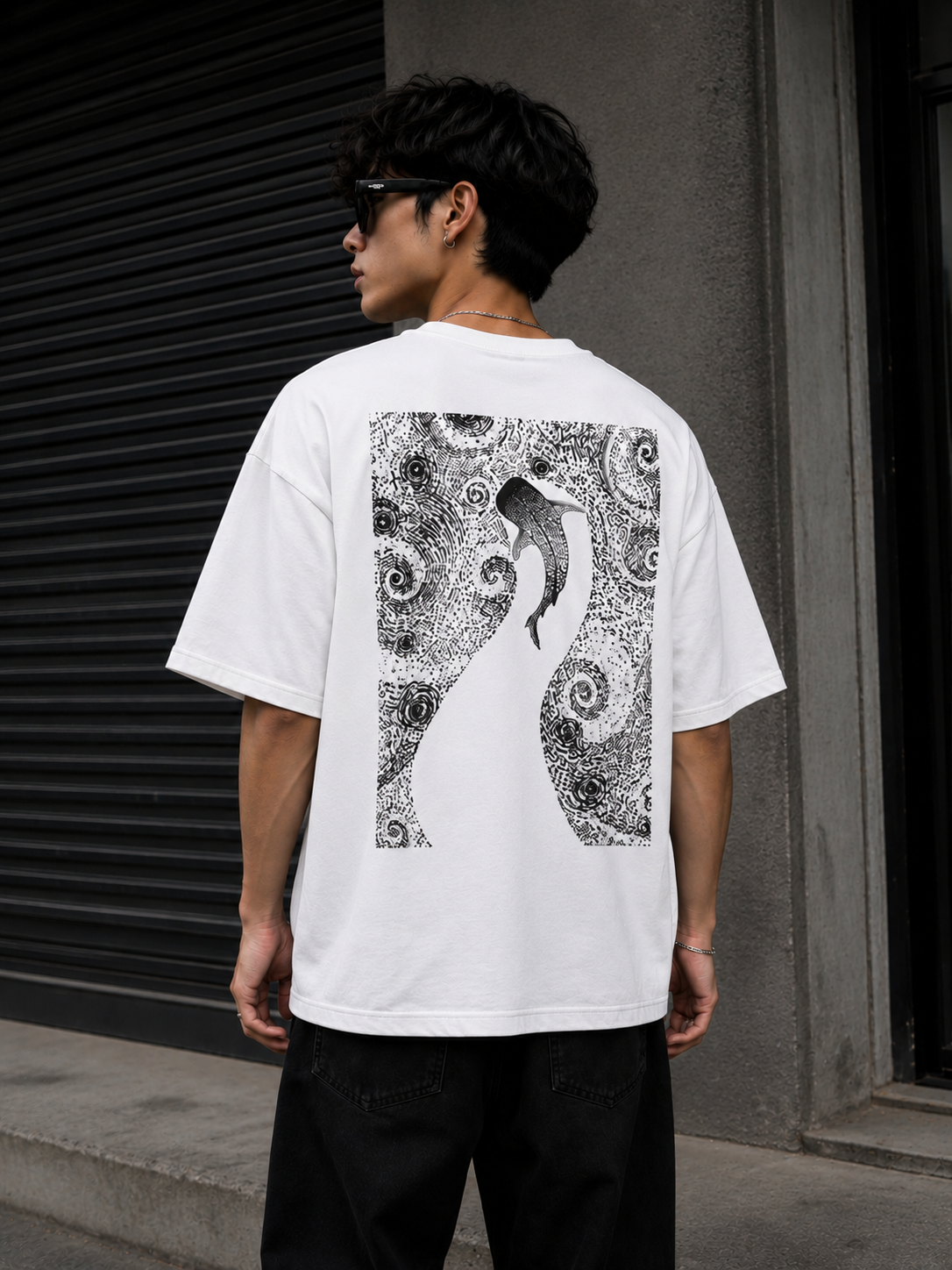 Dark Wave | Oversized Drop Shoulder T-Shirt | Dripen Wears
