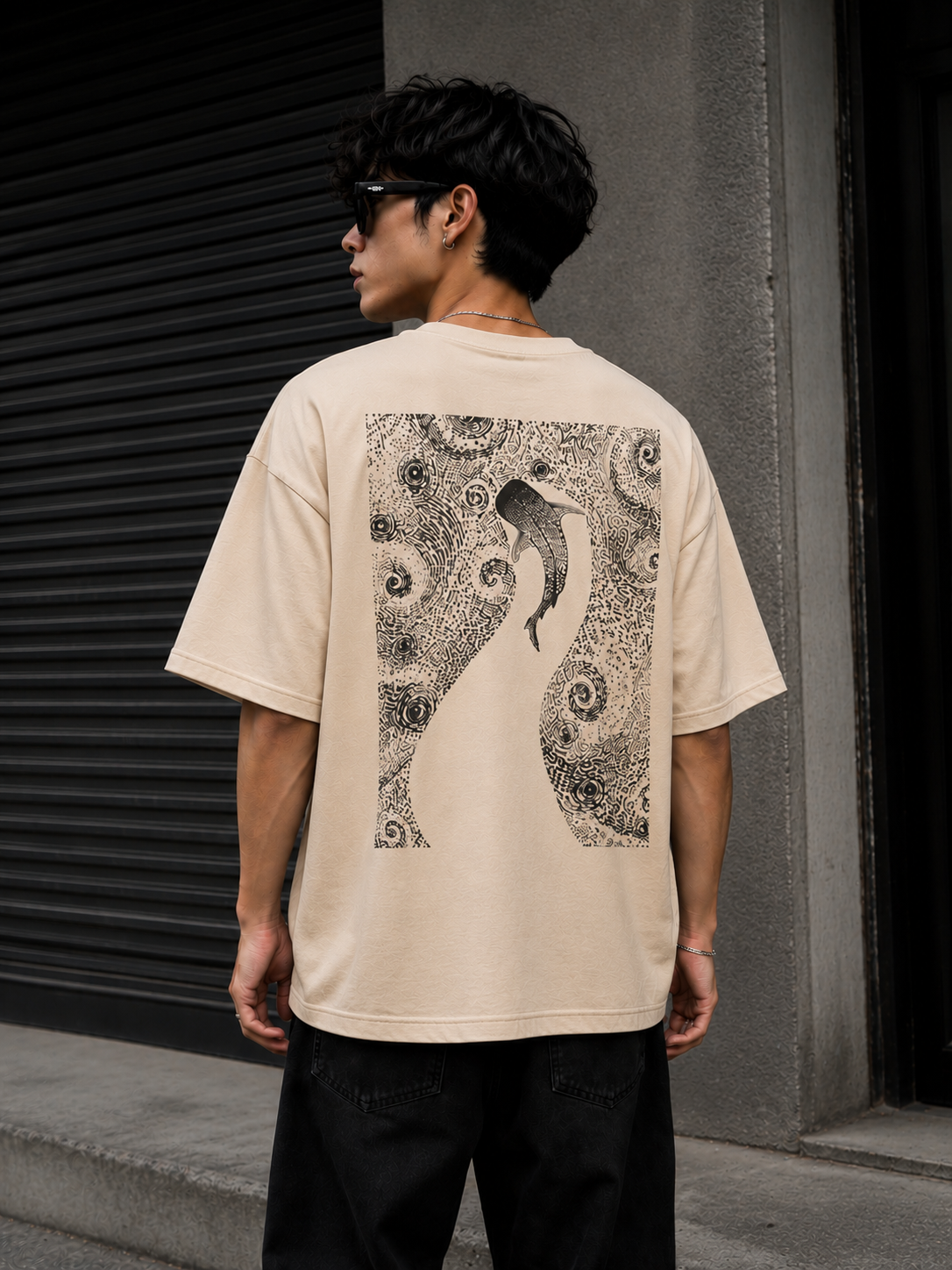 Dark Wave | Oversized Drop Shoulder T-Shirt | Dripen Wears