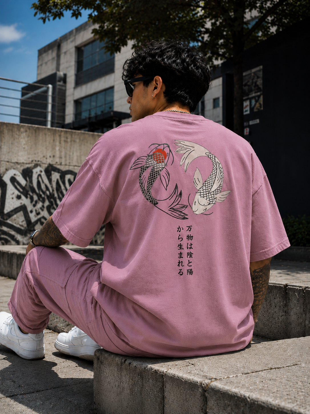 Midnight Koi | Oversized Drop Shoulder T-Shirt | Dripen Wears