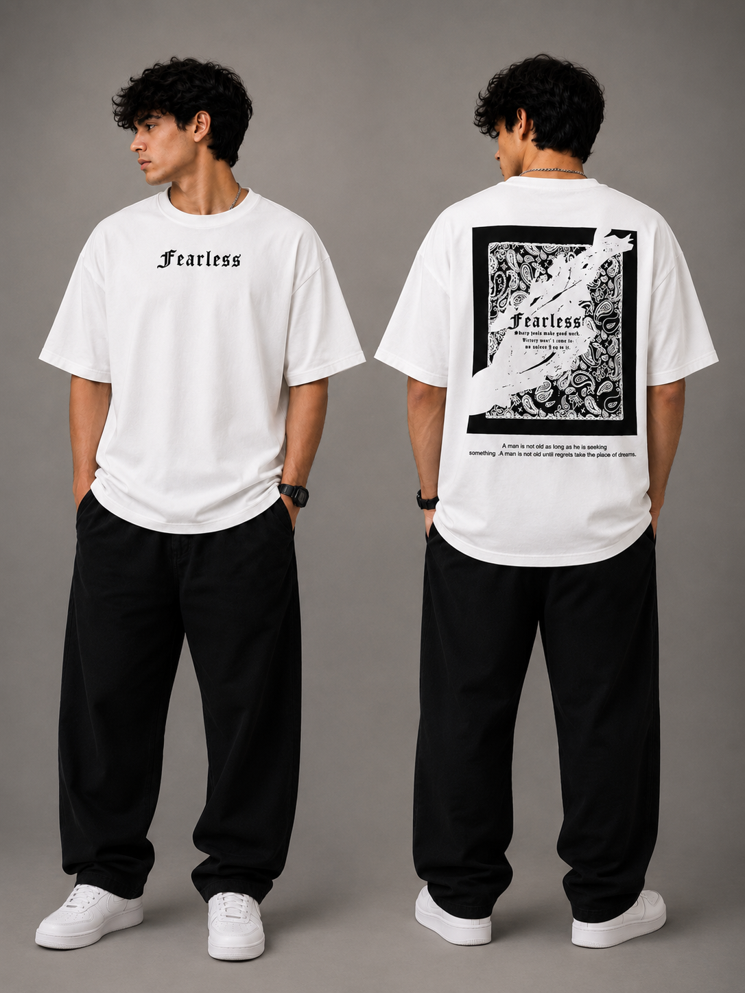 Fearless Edge | Oversized Drop Shoulder T-Shirt | Dripen Wears