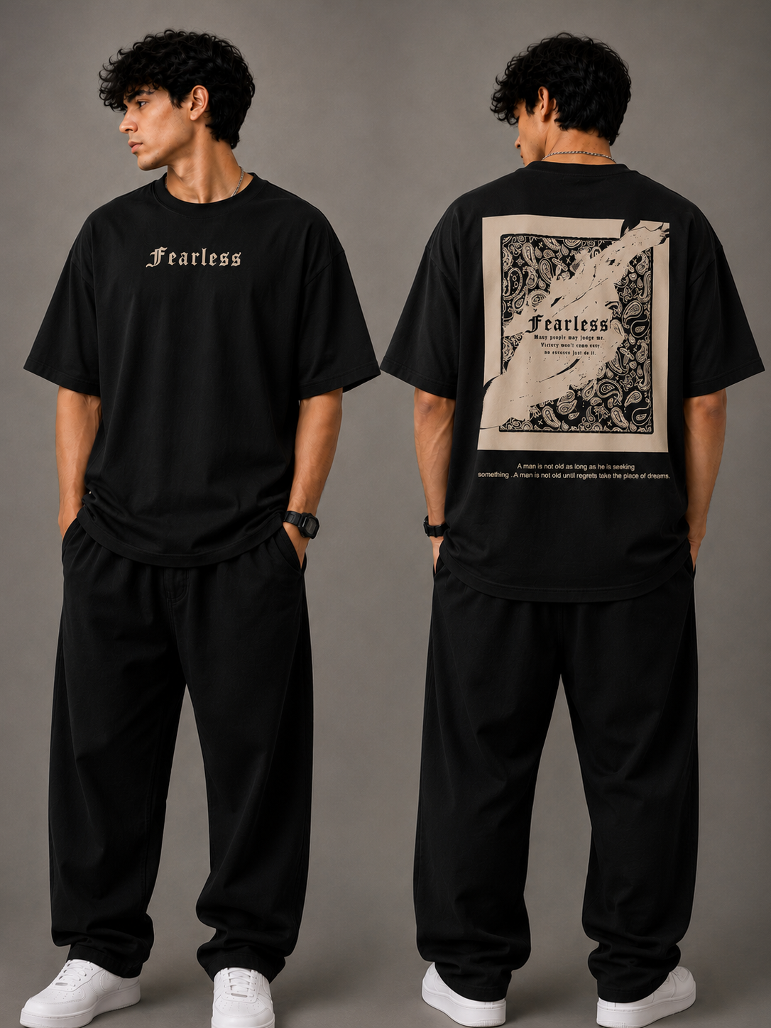 Fearless Edge | Oversized Drop Shoulder T-Shirt | Dripen Wears