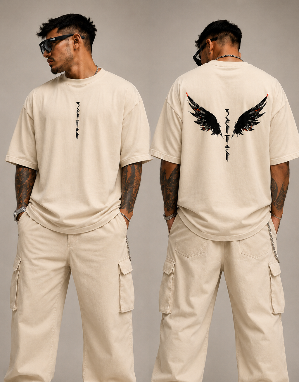 Faith Wings | Oversized Drop Shoulder T-Shirt | Dripen Wears