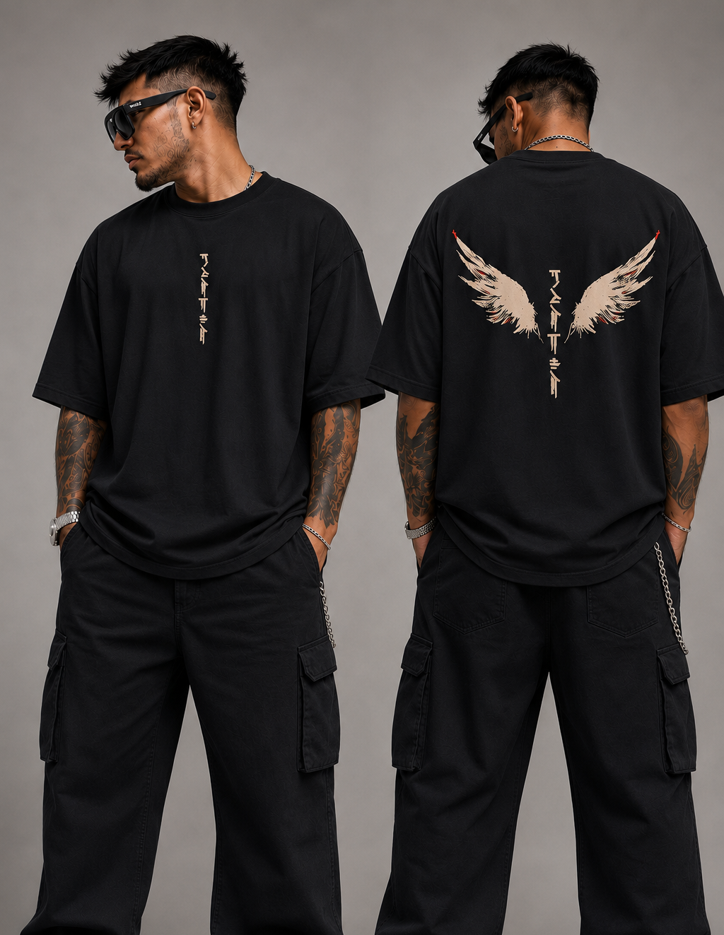 Faith Wings | Oversized Drop Shoulder T-Shirt | Dripen Wears