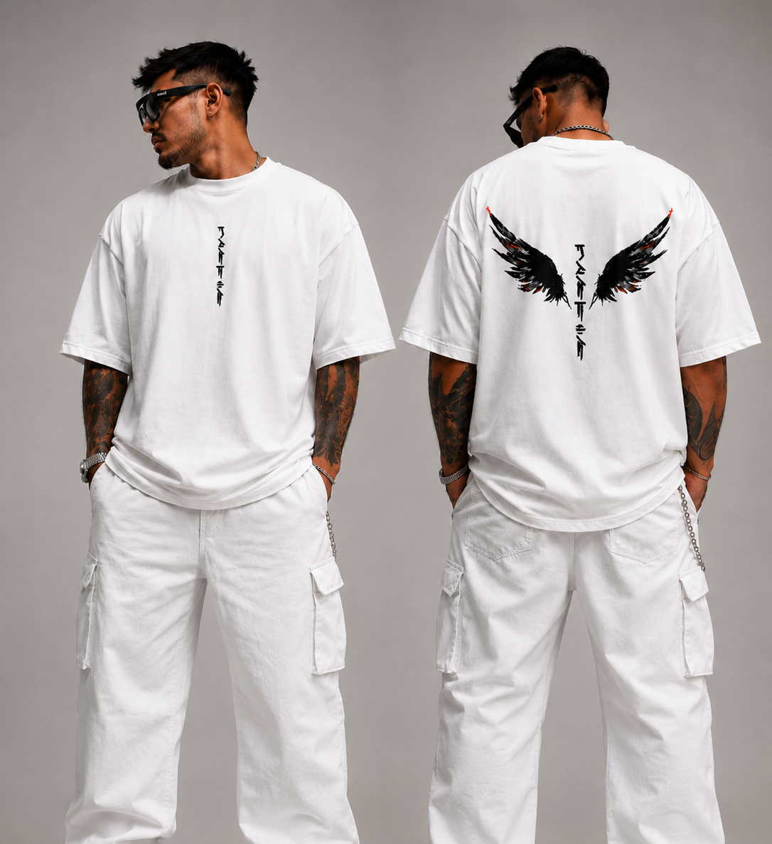 Faith Wings | Oversized Drop Shoulder T-Shirt | Dripen Wears